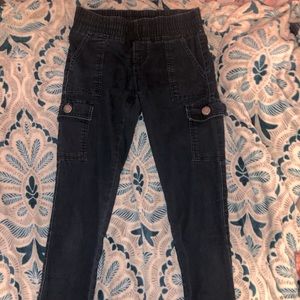 blackish- deep navy blue jean joggers, size 1/2